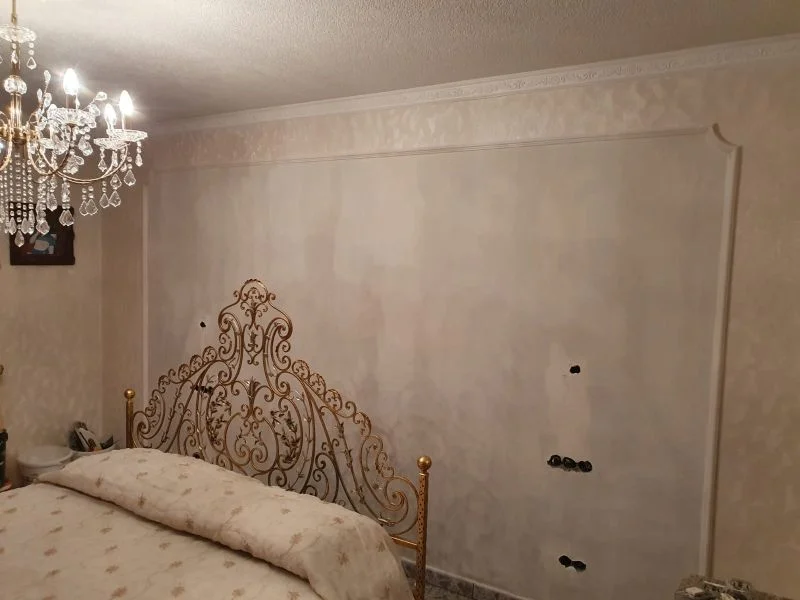 Dekorative Wandgestaltung Schlafzimmer Pietra Spaccata Aargau