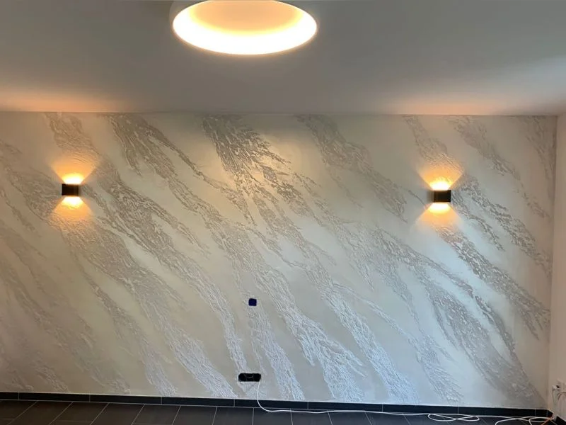 Dekorative Wandgestaltung Wohnzimmer Aargau Romeo Malergeschäft