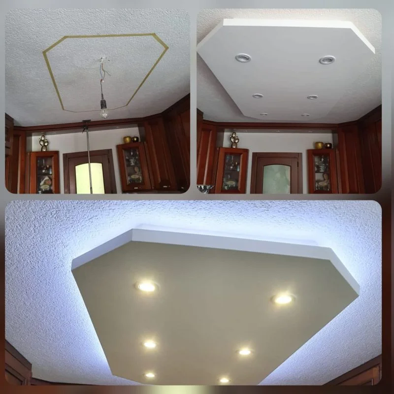 Gipserarbeiten Decke mit Spots Innenausbau Aargau