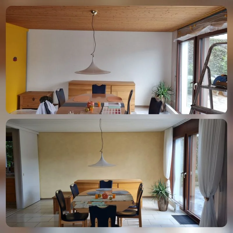 Essbereich vor oder während der Renovation im Innenbereich