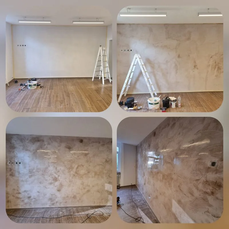 Innenraum in Vorbereitung für Malerarbeiten und Wandgestaltung